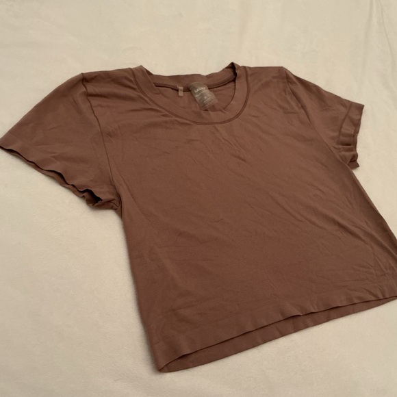 Sunday Best Tops - Sunday Best Short Sleeve Cropped Tee in Taupe